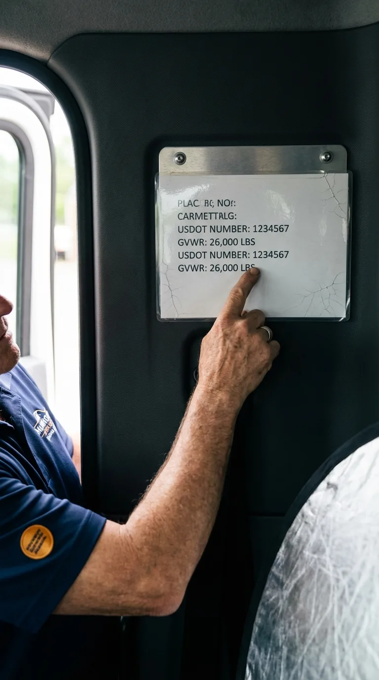 USDOT licensing placard verification in Tilton